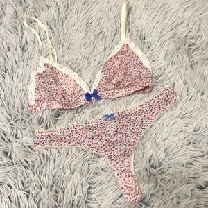 Aerie Floral Bralette with Lace Trim NWT *RARE*